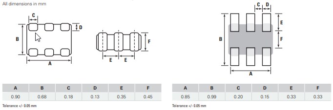 Mechanical Drawing - Littelfuse LPF Series Pulse-Guard® ESD Suppressors